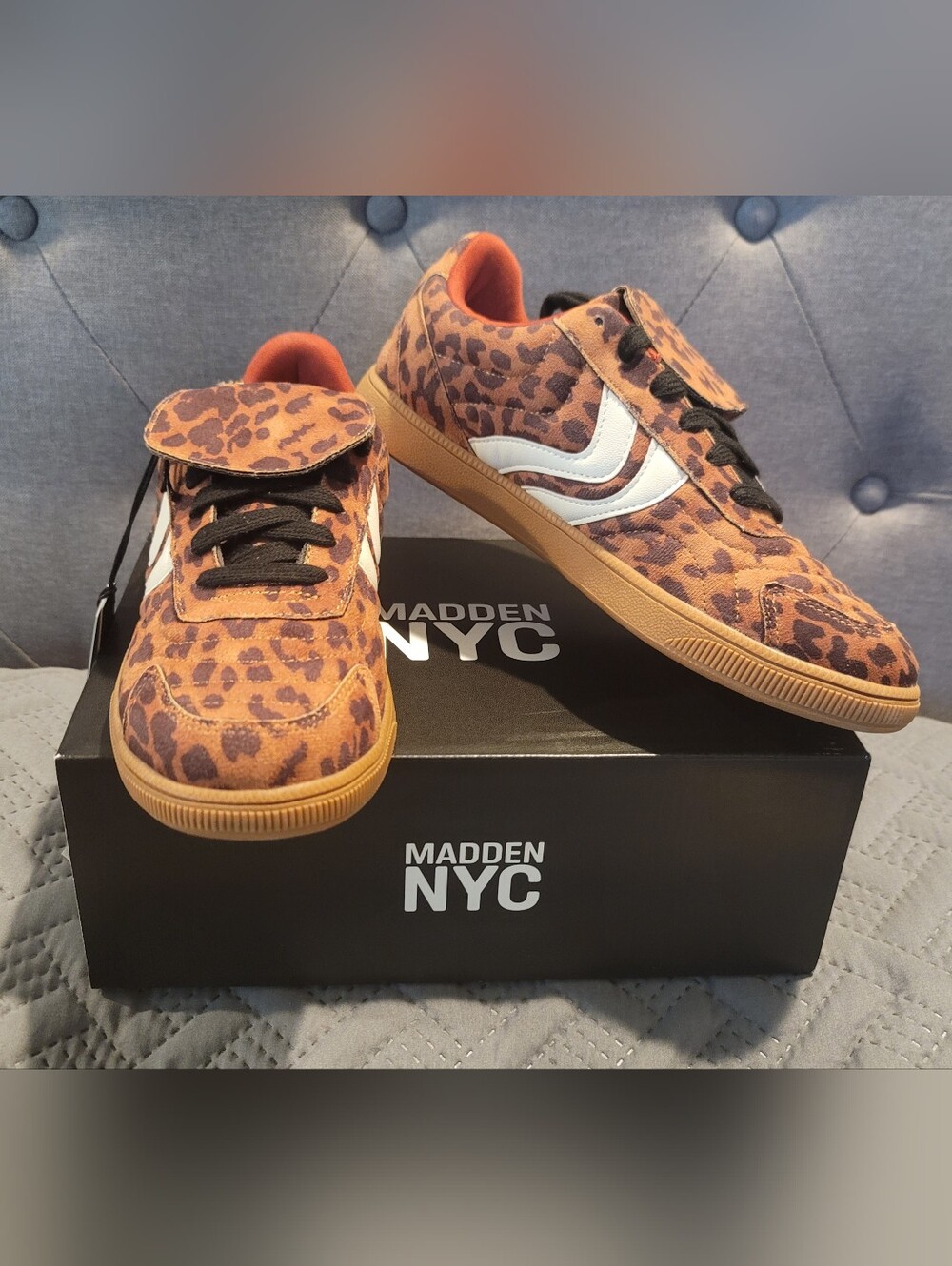 Madden NYC Womens Fold-over Sneaker,  Leopard - Size: 8